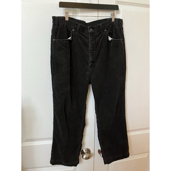 Vintage Levi's Black Corduroy Pants Womens 34 Neutral Made Canada - Picture 1 of 8
